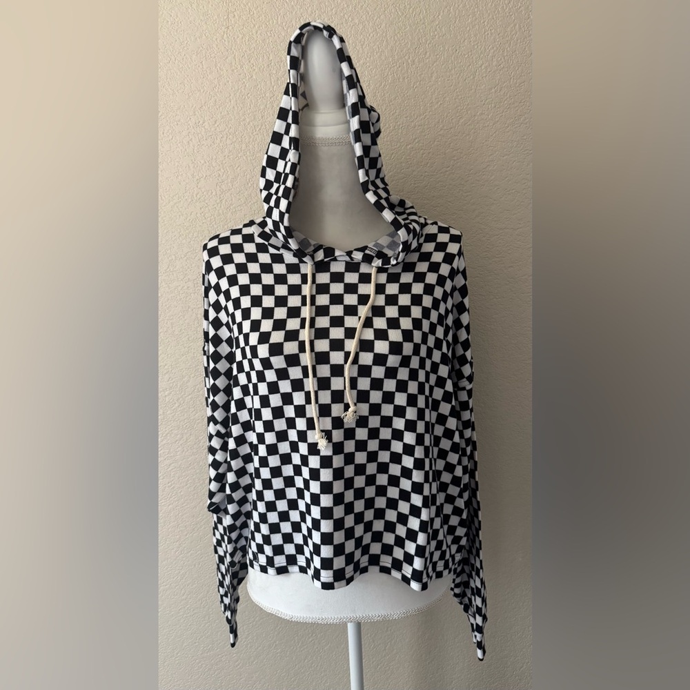 Checkered Black and White Hoodie